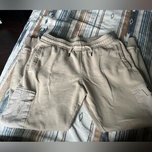 Beige Jogger Pants with Pocket Detail
